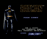 Title screen for Batman: The Video Game for the NES