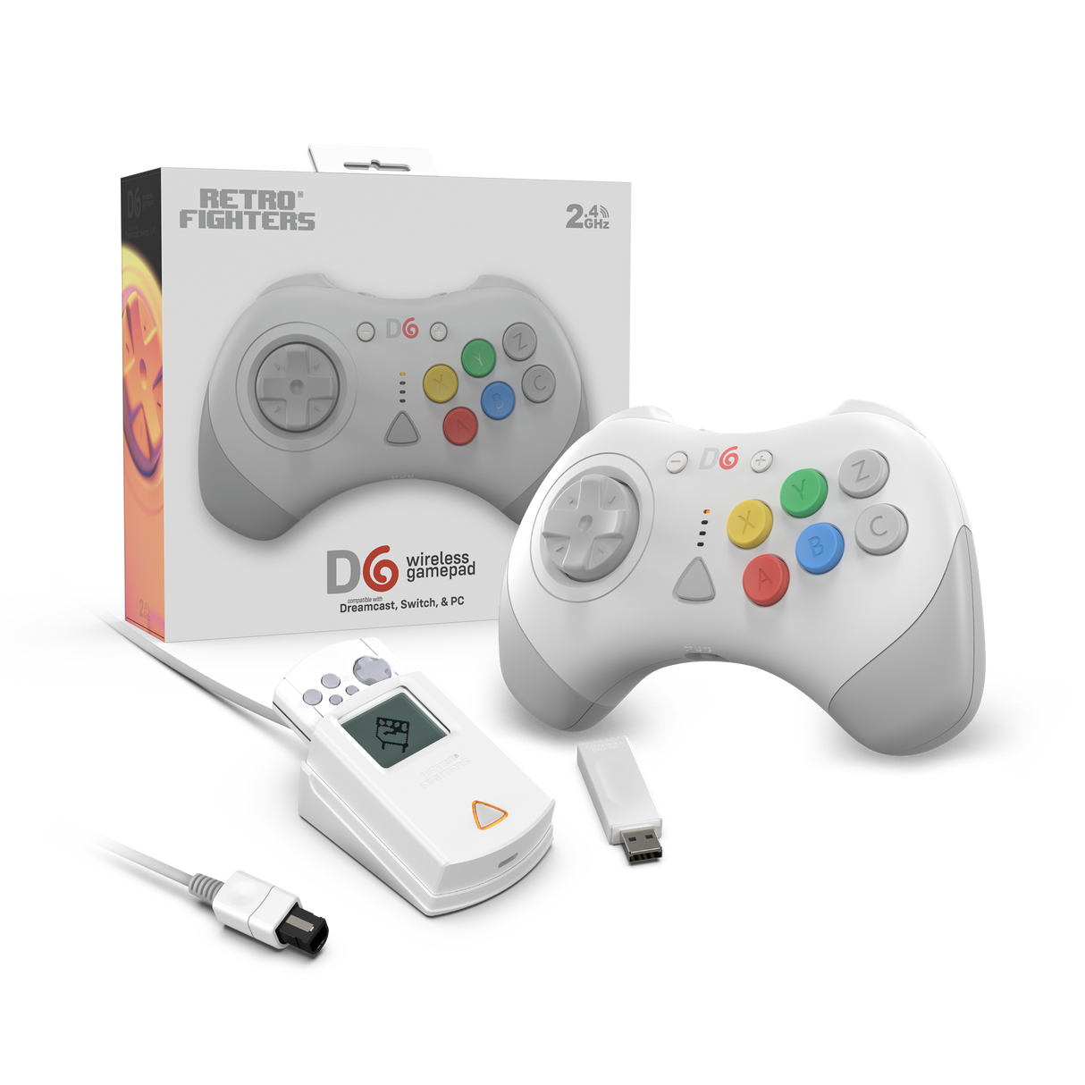 D6 6-Button 2.4GHz Wirelress Controller for SEGA Dreamcast - Retro Fighters