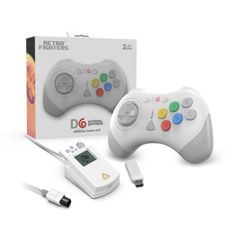 D6 6-Button 2.4GHz Wirelress Controller for SEGA Dreamcast - Retro Fighters