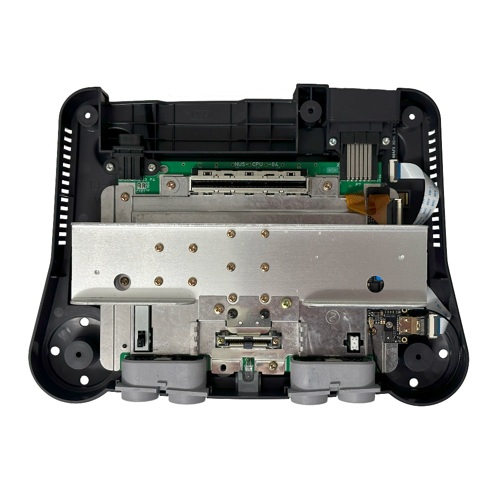 Nintendo 64 with top shell removed and PixelFX upgrade