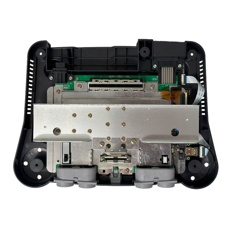 Nintendo 64 with top shell removed and PixelFX upgrade