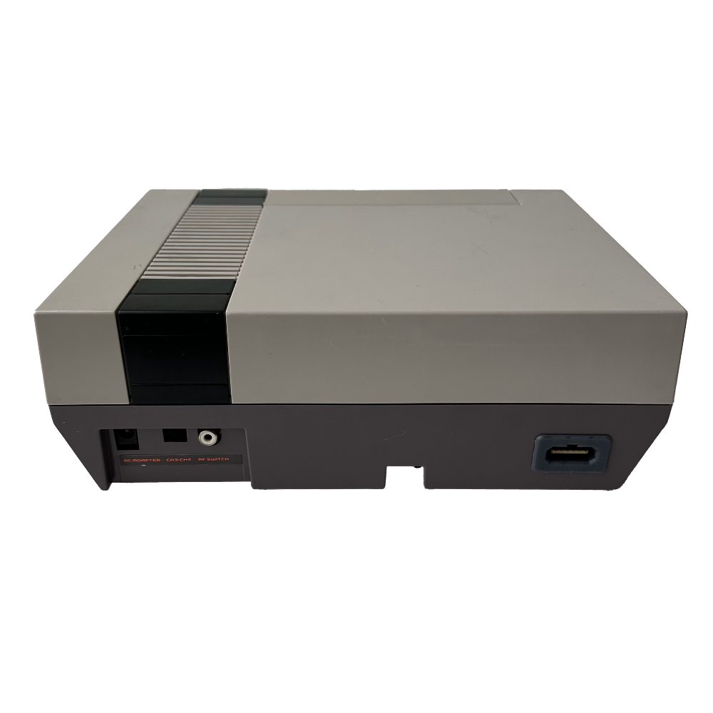 Back of original NES console with Nintendo Multi-out installed