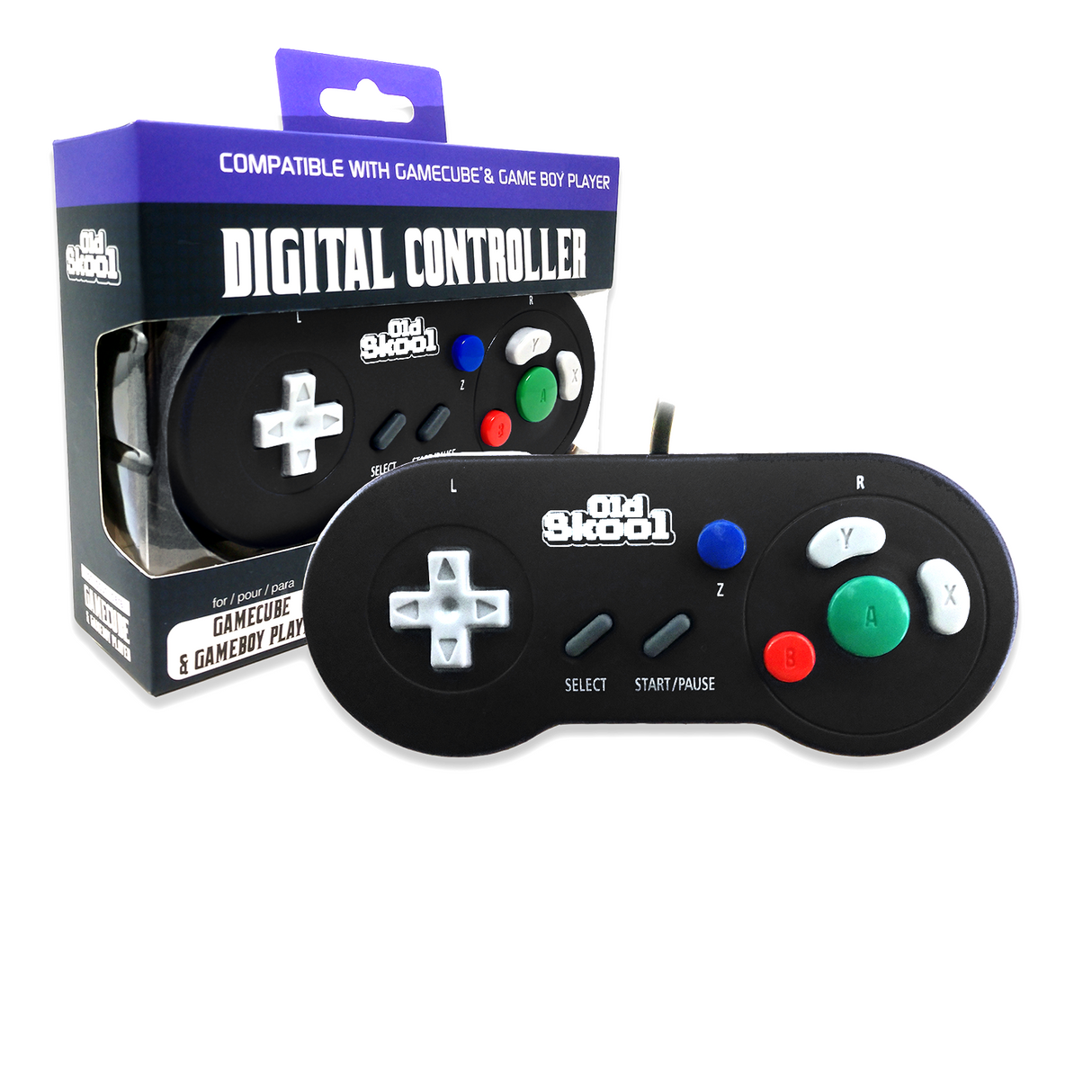 Digital Controller (Black) for GameCube - Old Skool - Controller