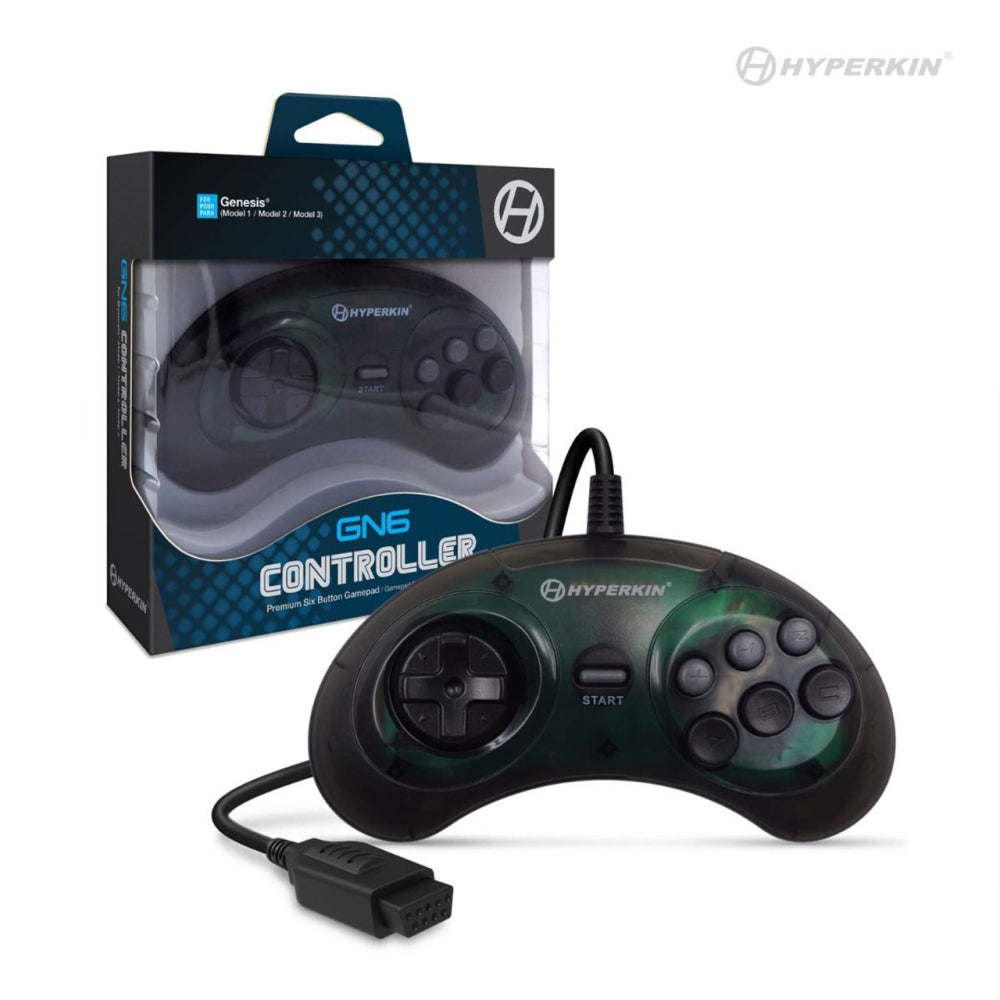 GN6 Premium Controller (Space Black) for SEGA Genesis - Hyperkin - Controller