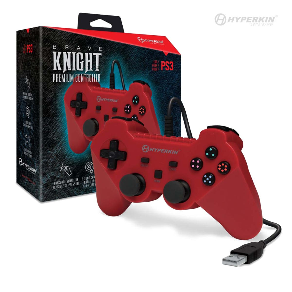 Brave Knight Premium Controller (Red) for PS3® / PC / Mac® - Hyperkin - Controller