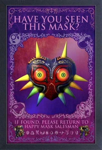 Framed Art - Zelda Majora's Mask - 13" x 19" - Poster