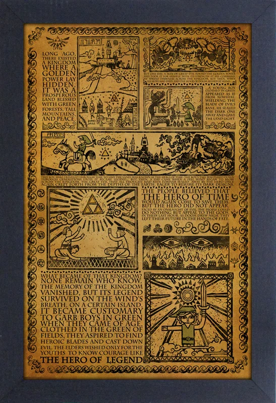 Framed Art - Zelda: Wind Waker - Story of the Hero - 13" x 19" - Poster