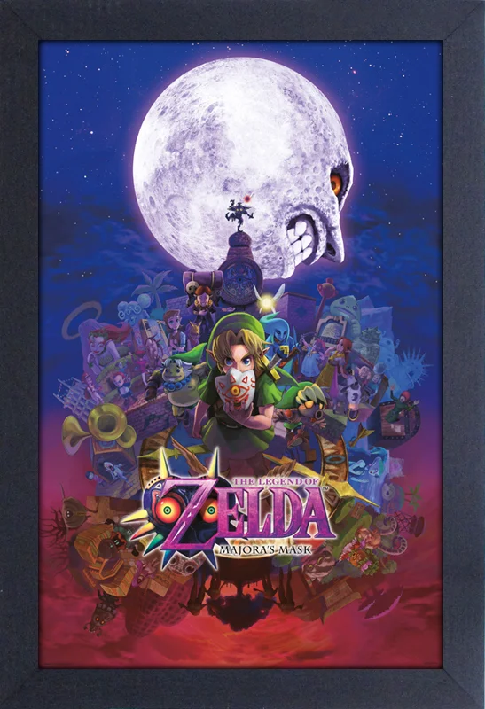 13x9 Framed Art of Zelda Majora's Mask 3D Cover Art