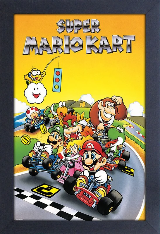 Framed Art - Super Mario Kart - 13" x 19" - Poster