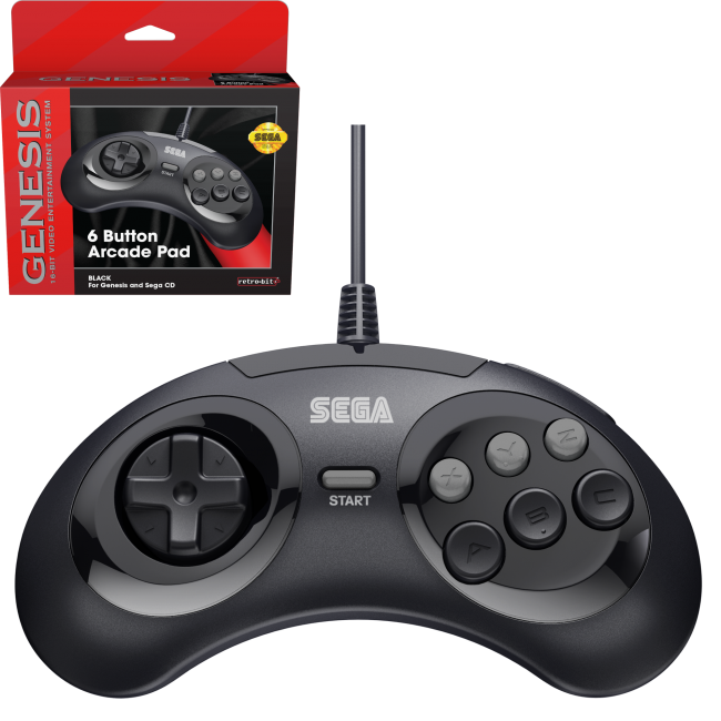 SEGA Genesis Wired 6-button Controller - Officially Licensed - Sega Genesis