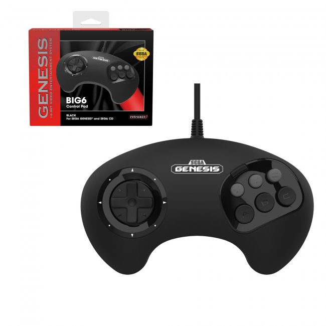 BIG6 Wired Controller - Officially Licensed - Sega Genesis