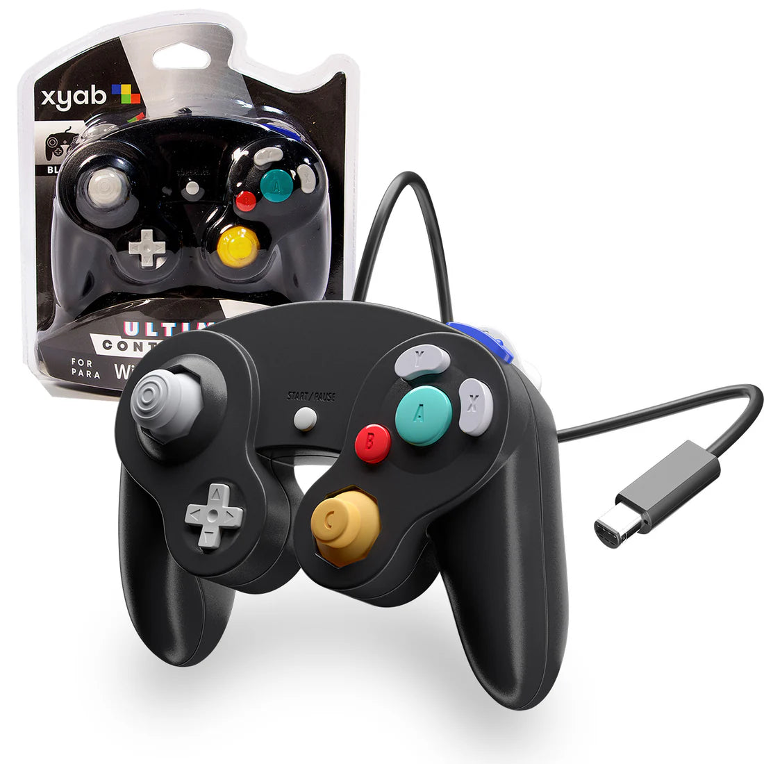 Wired Controller (Black) for GameCube / Wii - XYAB - Controller