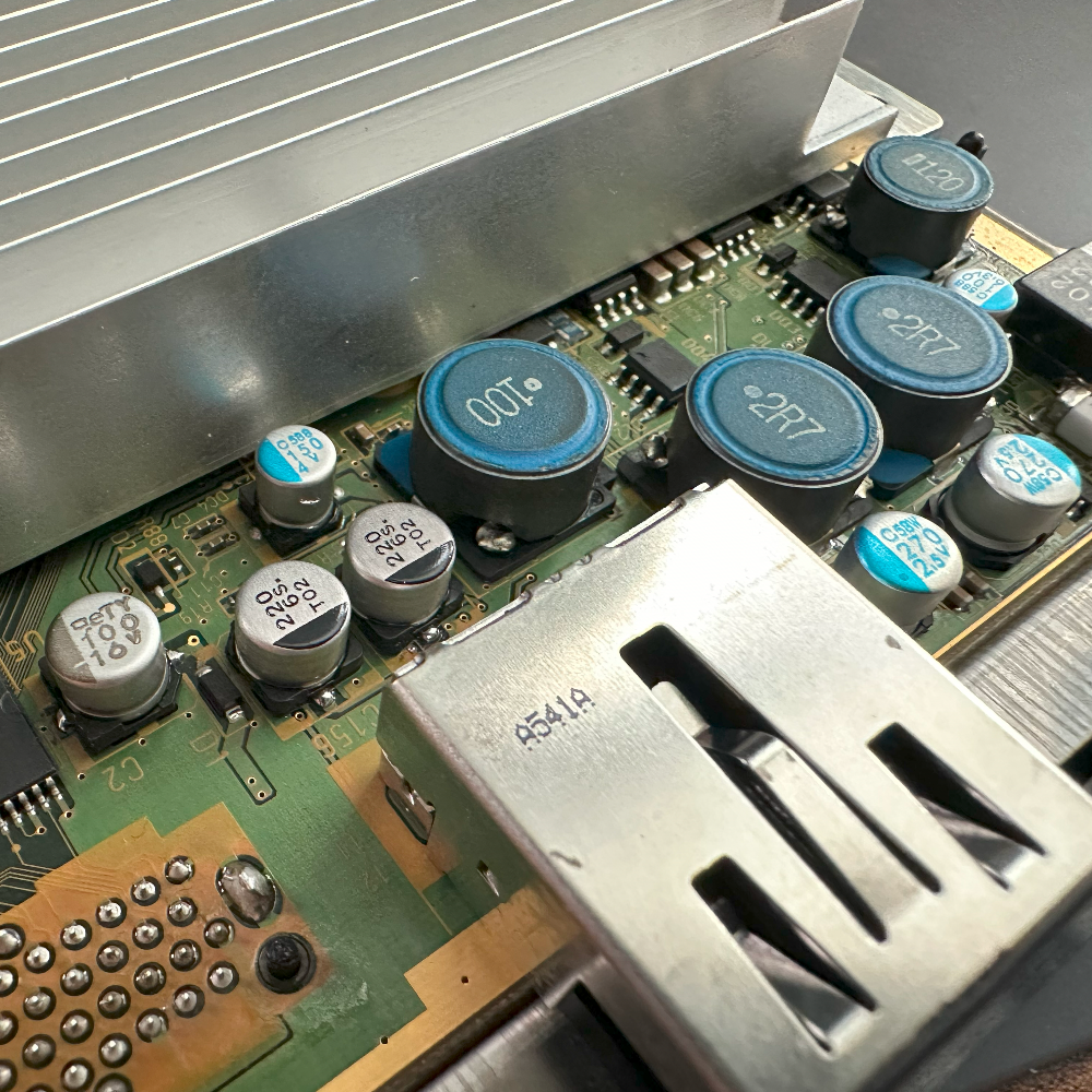 Closeup of GameCube DOL 101 capacitors
