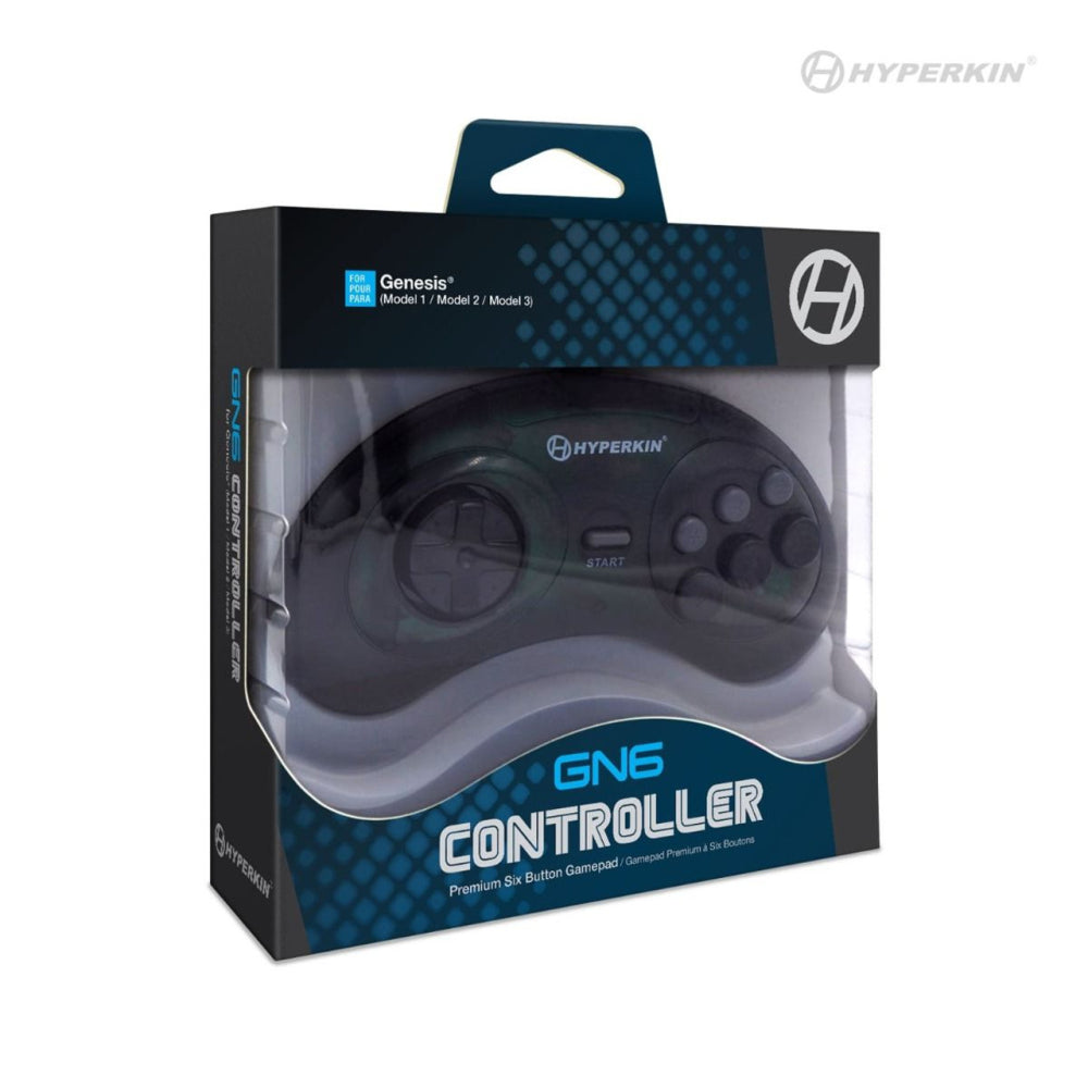 GN6 Premium Controller (Space Black) for SEGA Genesis - Hyperkin - Controller