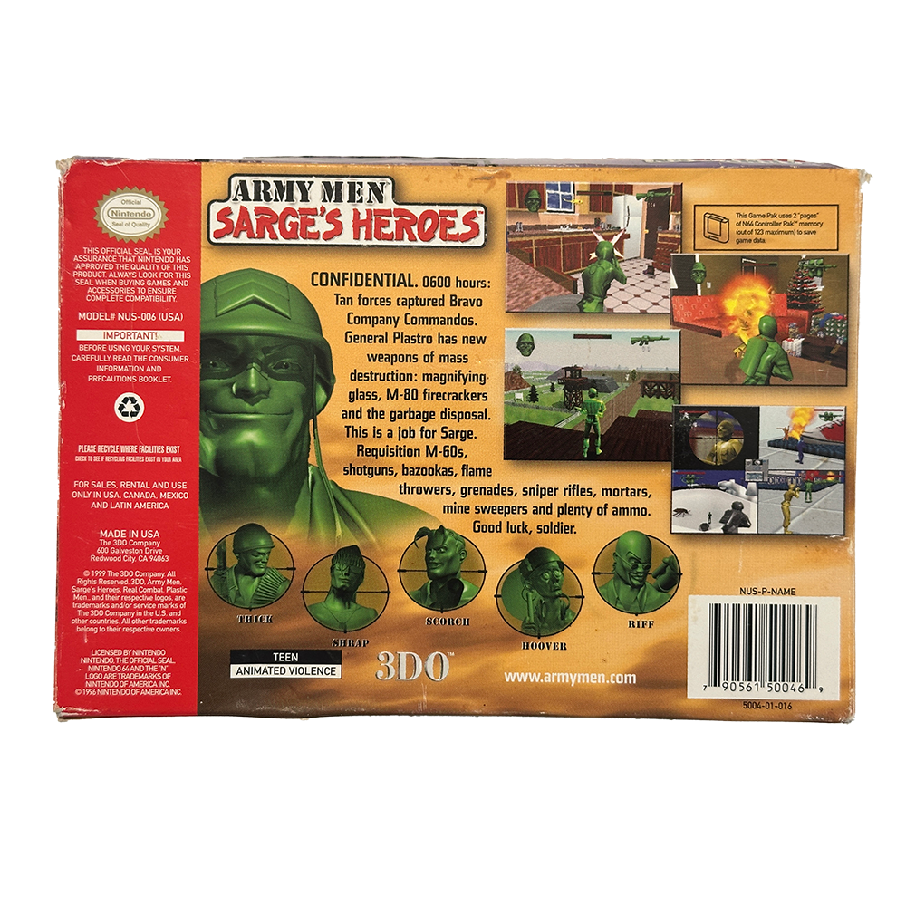 Army Men Sarge's Heroes - Nintendo 64