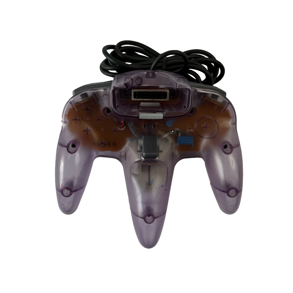 Back of Transparent atomic purple controller for the Nintendo 64