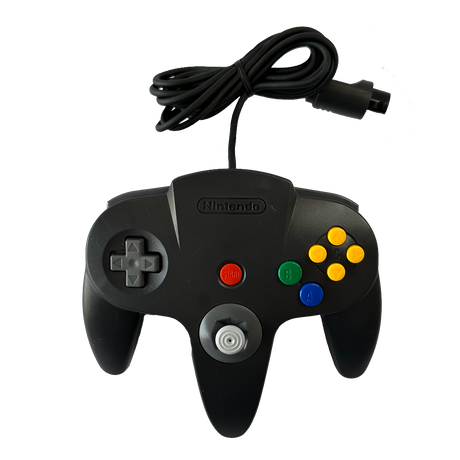 Front of Black controller for the Nintendo 64