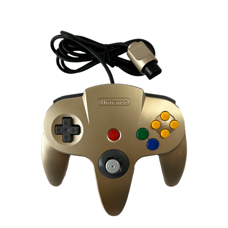 Front of gold controller for the Nintendo 64