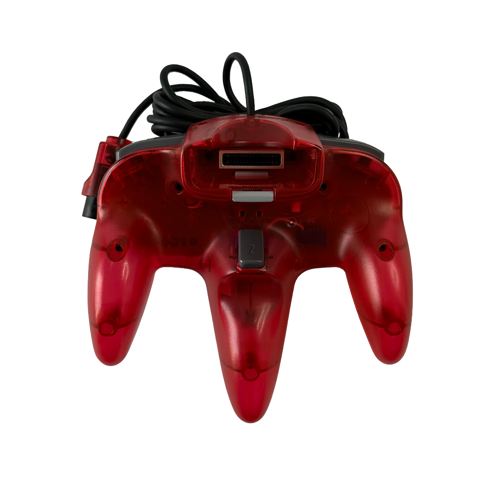 Back of watermelon transparent red controller for the Nintendo 64