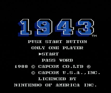 Title screen for 1943: Battle of Midway for the NES