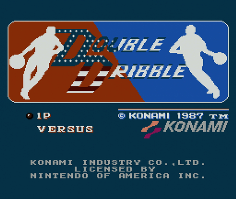 Title screen for Double Dribble for the NES