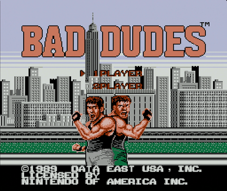 Title screen for Bad Dudes for the NES