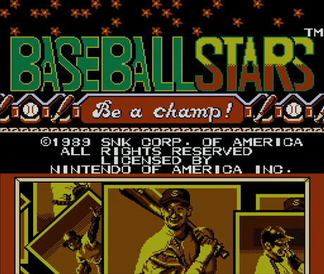 Title screen for Baseball Stars for the NES