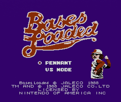 Title screen for Bases Loaded for the NES