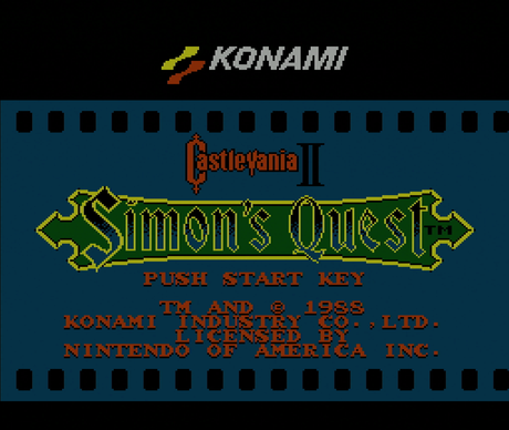 Title screen for Casltevania II: Simon's Quest for the NES