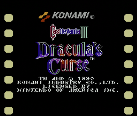 Title screen for Castlevania III: Dracula's Curse for the NES
