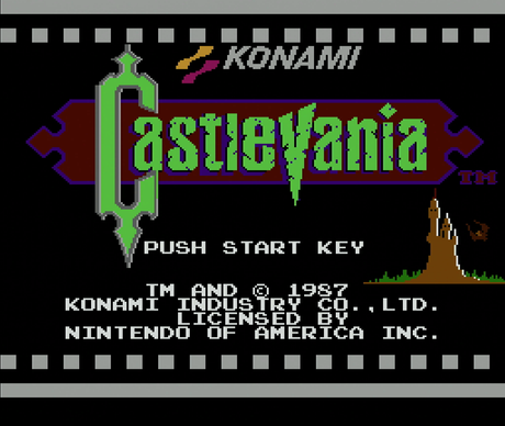 Title screen for Castlevania for the NES