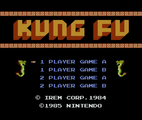 Title screen for Kung Fu for the NES
