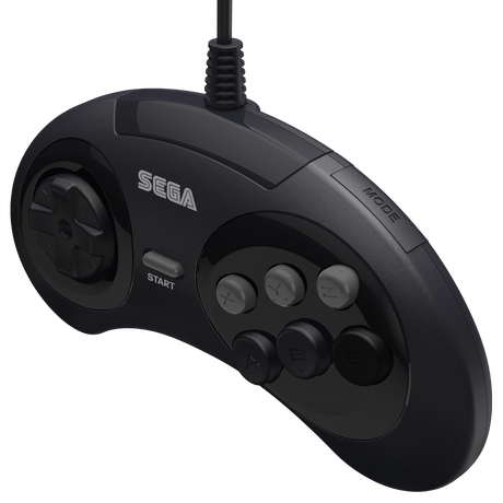 6-button Wired Controller for SEGA Genesis (Officially Licensed) - Black