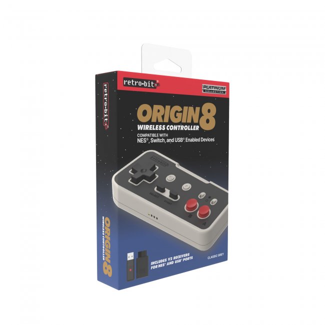 Retro-Bit Origin8 2.4 GHz Wireless Controller for NES / Switch