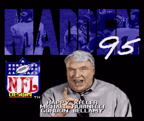 Title screen of Madden NFL '95 for the SNES