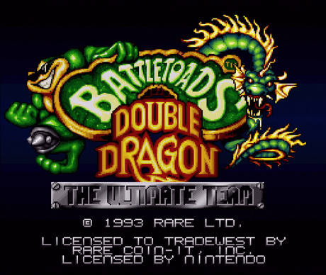 Title screen for BattleToads Double Dragon The Ultimate Team for the SNES