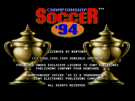 Championship Soccer '94 - Super Nintendo