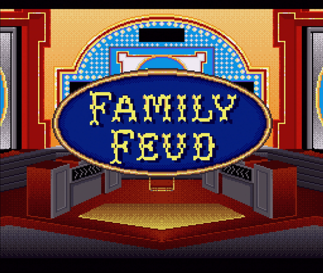 Title screen of Family Feud for the SNES