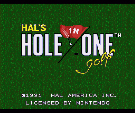 Title screen of Hal's Hold in One Golf for the SNES