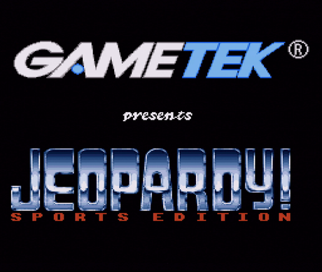Title screen of Jeopardy! Sports Edition for the SNES