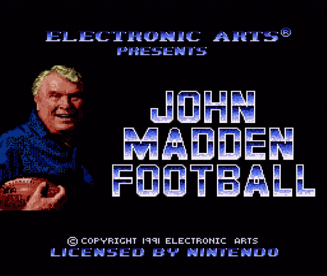 Title screen of John Madden Football for the SNES